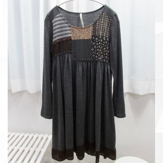 수나오쿠와하라 패치워크 원피스