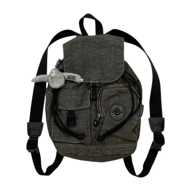 키플링 빈티지 Y2K 복조리 미니백팩 가방 카키 그린