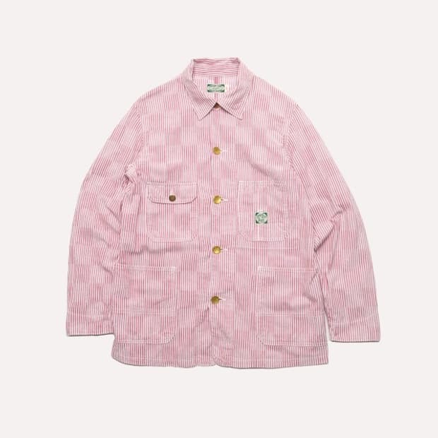stripe chore jacket
