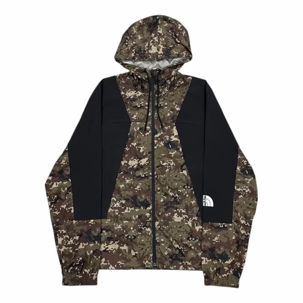 노스페이스 디지털 카모 밀리터리 페릴 윈드 후드 바람막이 집업 자켓 XL