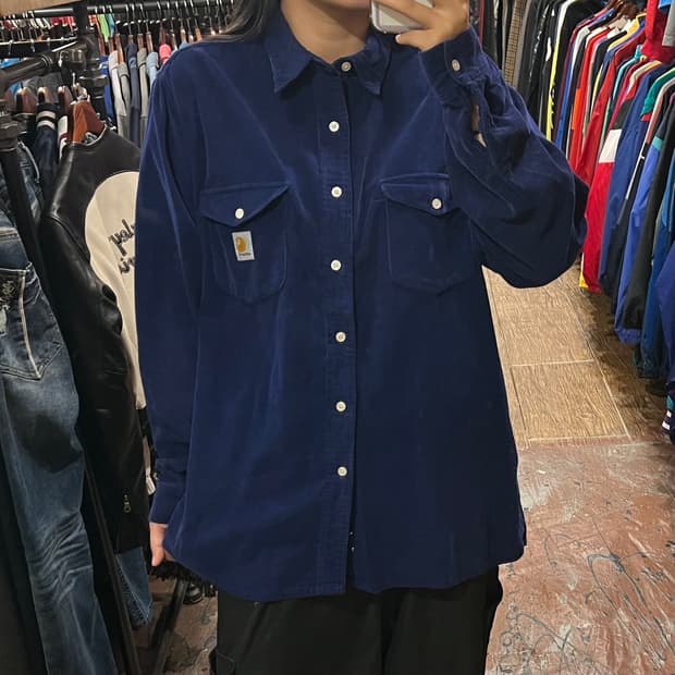 [HI]칼하트 코듀로이 긴팔셔츠 딥블루 