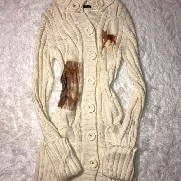 ivory deer knit long cd