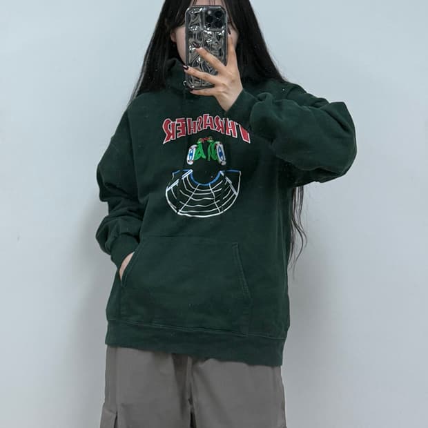 트레셔 더블즈 닌자 터틀 스케이트 프린팅 후드티 E11