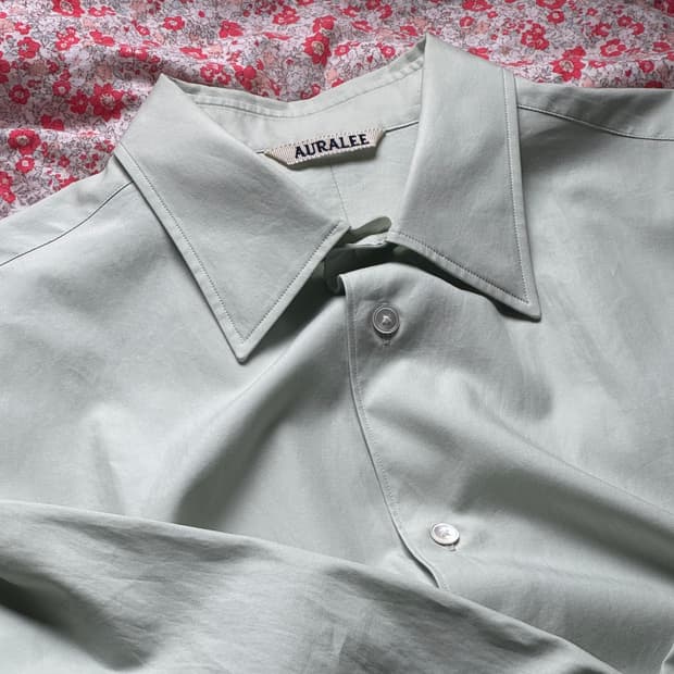 [4]오라리 셔츠 washed finx twill shirt 라이트올리브