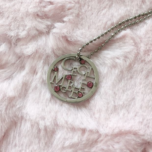 세실맥비 핑크 큐빅 목걸이