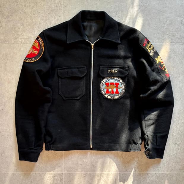 70s 미 해군 USS 수베니어 울 자켓 100