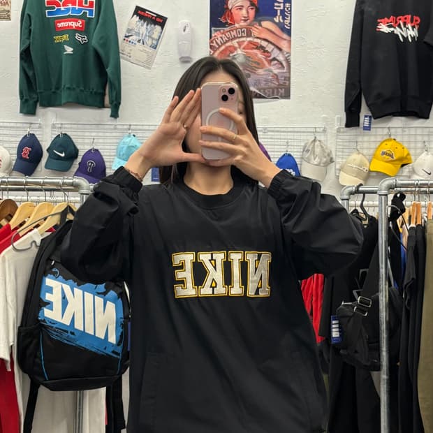 나이키 나일론 우븐 웜업 블랙 M