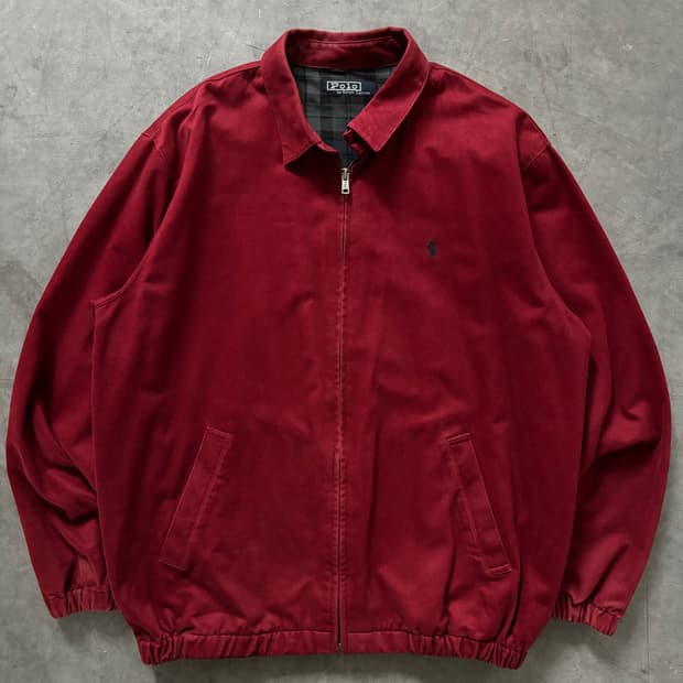 Polo 폴로 랄프로렌 딥레드 코튼 헤링턴 자켓