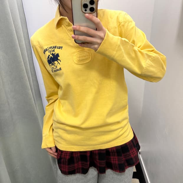 폴로 옐로우 럭비티셔츠 