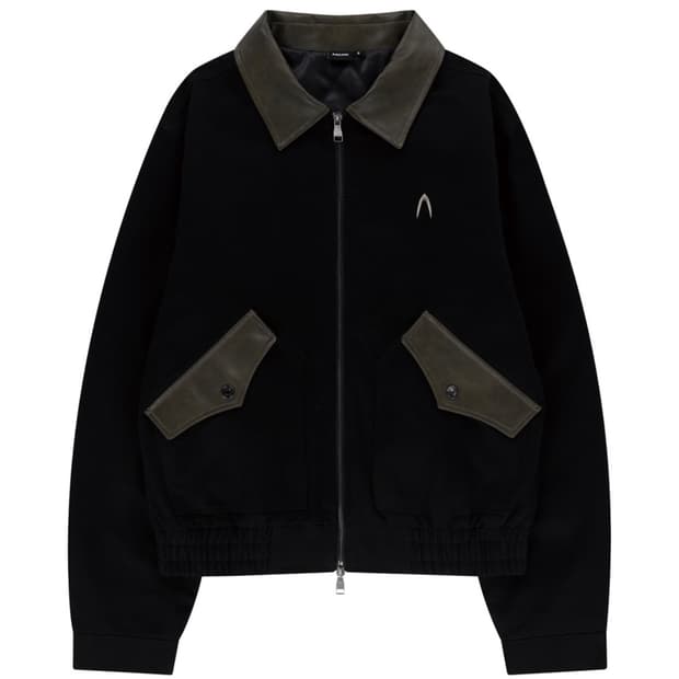 아캄 콘트라스트 레더 워크 자켓