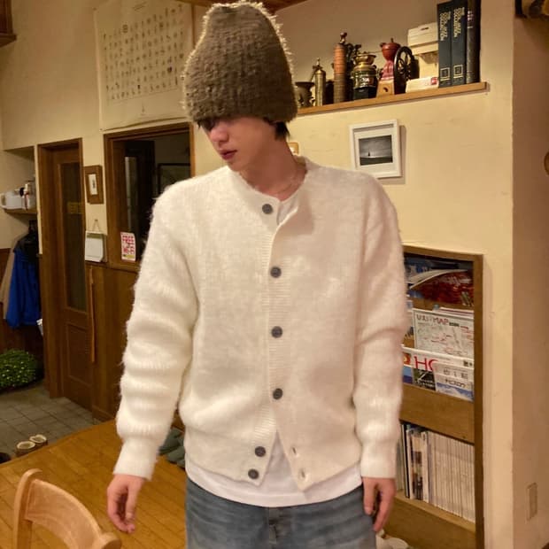 헤비 울 브러쉬 가디건