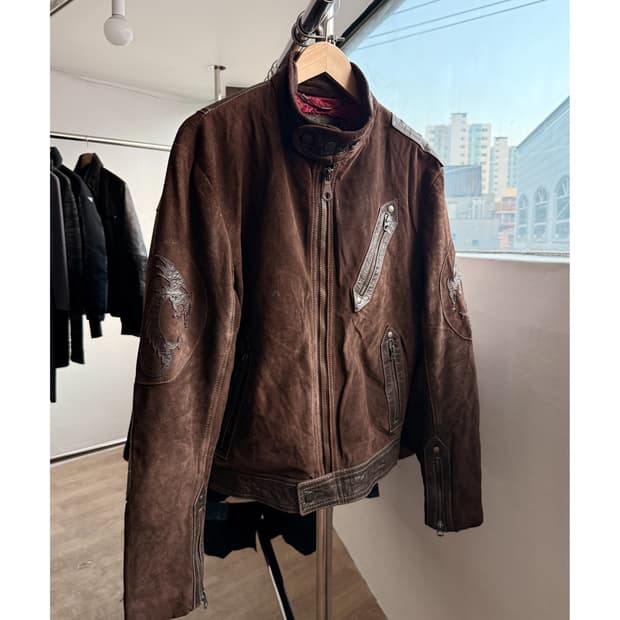 98FW Dragon Hide Leather Jacket