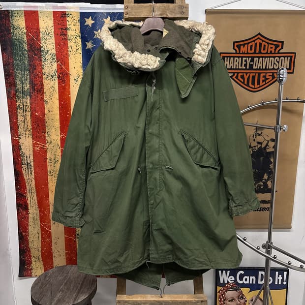 60s 오리지널 밀리터리 M-65 피쉬테일 파카 후드 황금사이즈 N491