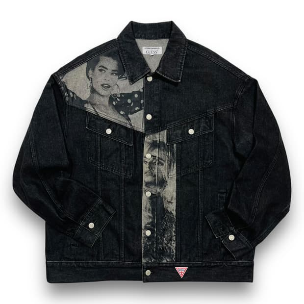 게스 x 스테레오 바이널즈 18FW 오버 흑청 데님 자켓