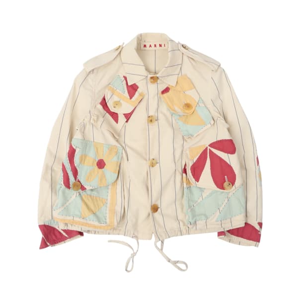 마르니 뉴트럴 플라워 패치워크 유틸리티 자켓