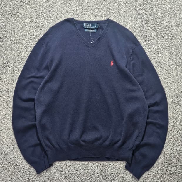 폴로랄프로렌 브이넥 피마코튼 니트 스웨터 ( L ) / 11562