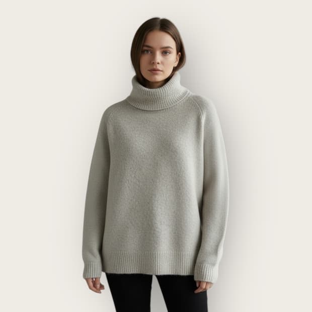 F/ 타임 캐시미어 블랜딩 넥포인트 니트