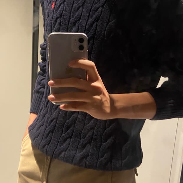 폴로 꽈배기 니트