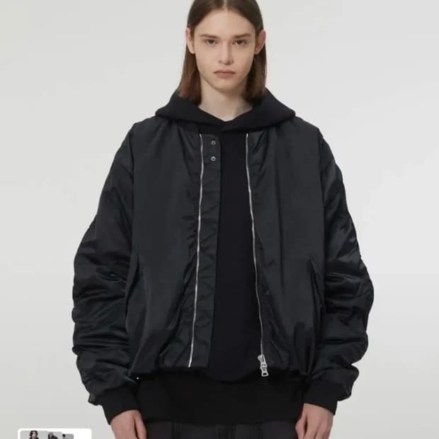 [oam.factory X ILCORSO] 셔링 패딩 MA-1 블랙 M