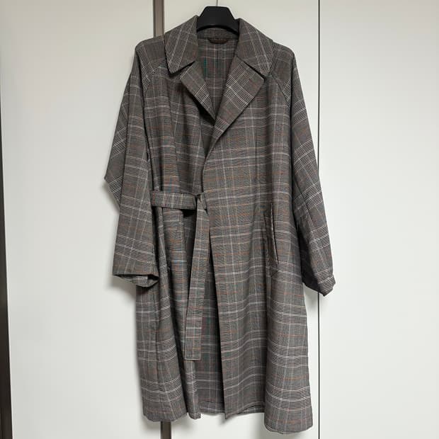 빔즈 빈티지 체크 트렌치 코트 M사이즈