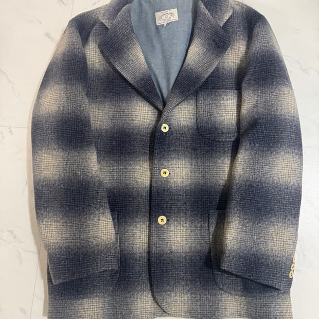 아르마니 진스 체크 울 스포츠 코트 자켓 105