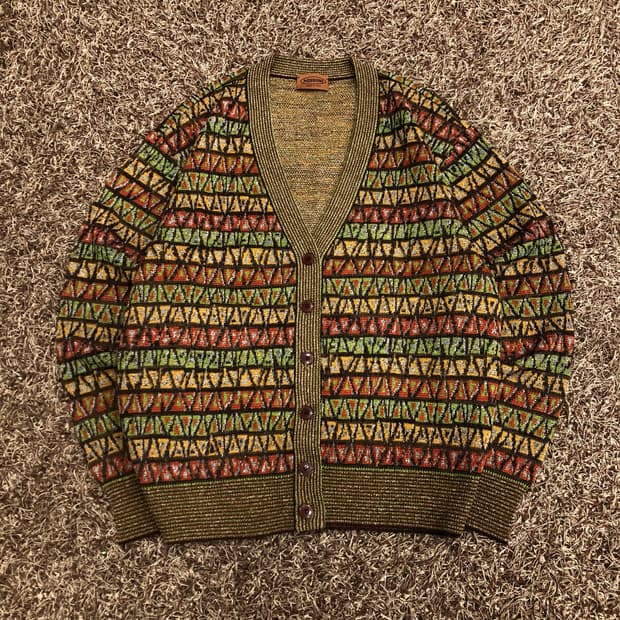 미쏘니 멀티컬러 패턴 가디건