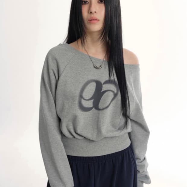 (택포)애즈온 원숄더 맨투맨