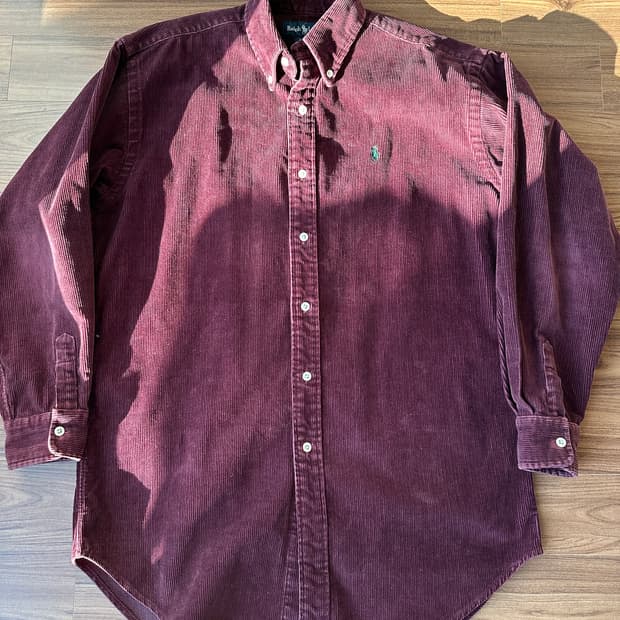 폴로 랄프로렌 90s 헤비 코듀로이 블레어 셔츠/버건디 S