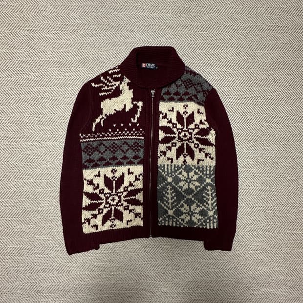 CHAPS RALPH LAUREN knit zip jacket