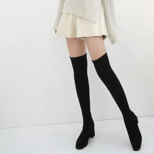 슈즈공작소 리얼 스판핏 스웨이드 스판부츠 5cm