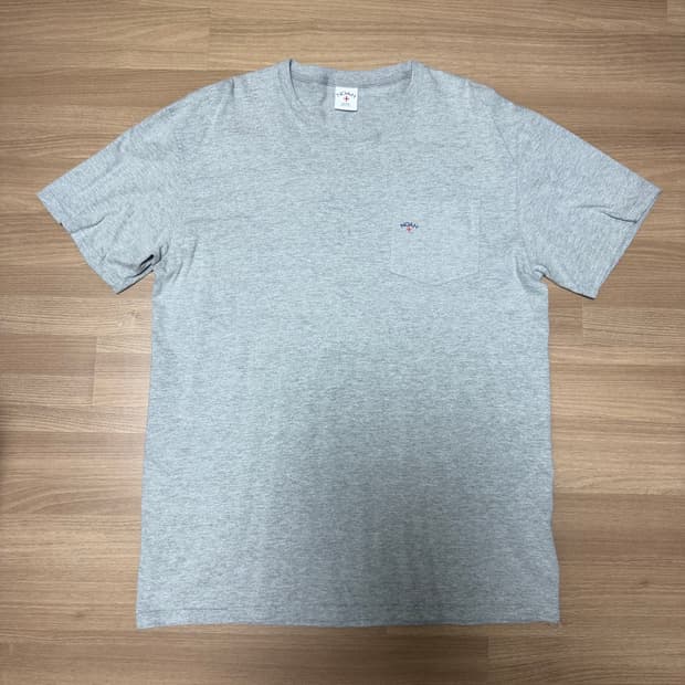 노아 noah 코어 로고 포켓 티셔츠 헤더 그레이