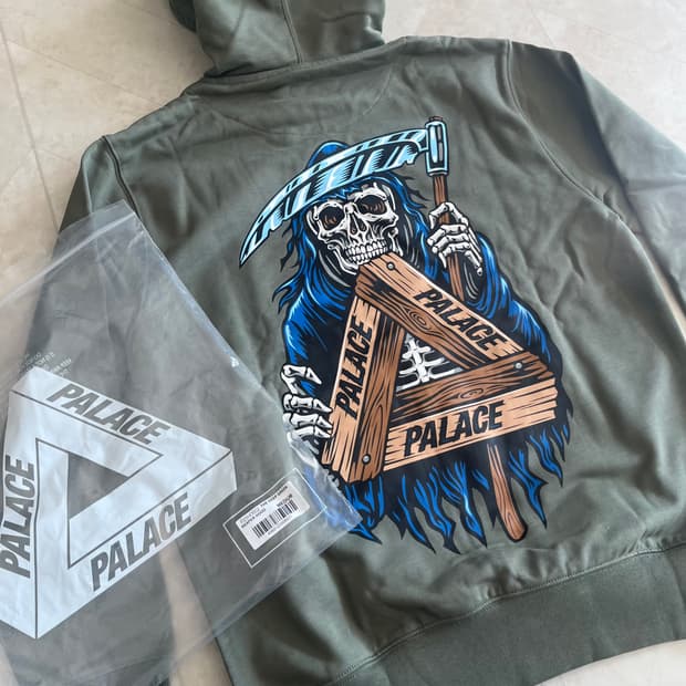 새상품(M)팔라스 리퍼 로고 후드티 딥그린