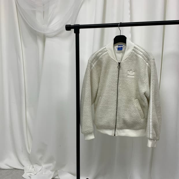Adidas White Sherpa Fleece