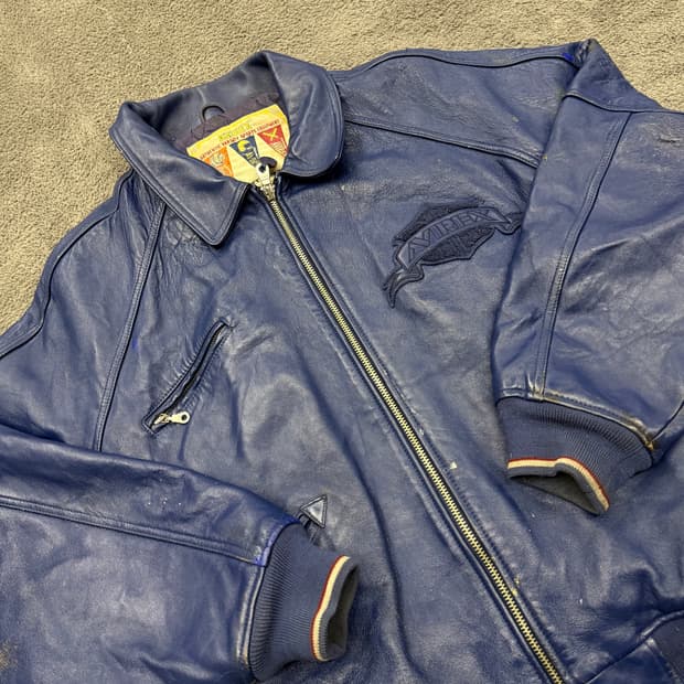 [ 정품/3XL ] 90s 아비렉스 USA 빈티지 레더 바시티 자켓