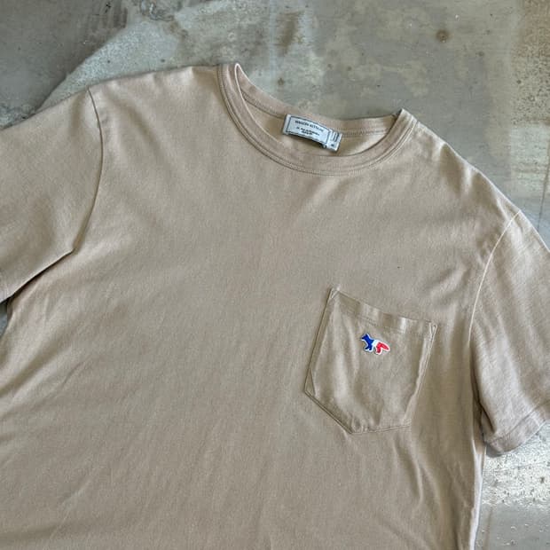 M 메종키츠네 원포켓 프랑스 폭스 로고 반팔티