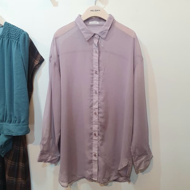 뮤트 퍼플 시스루 셔츠 colza