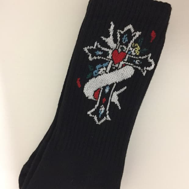Ed Hardy 블랙 십자가 양말