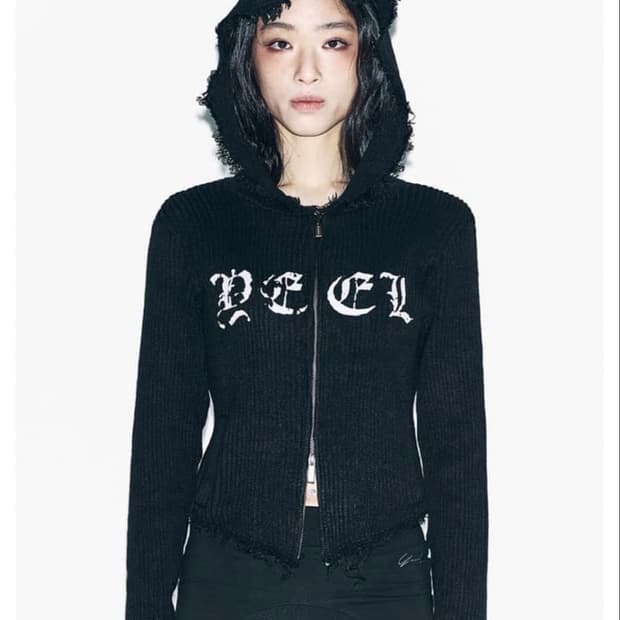 Leey ribbed knit top 블랙