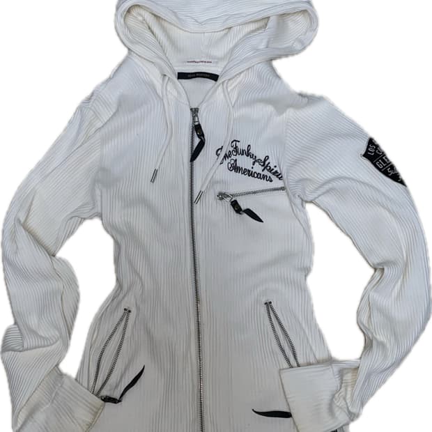 Y2k 그런지 프린팅 후드 집업