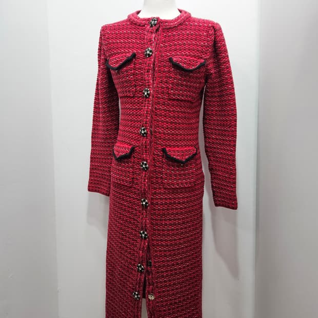 셀프포트레이트(self-portrait) 트위드 롱원피스 가디건S