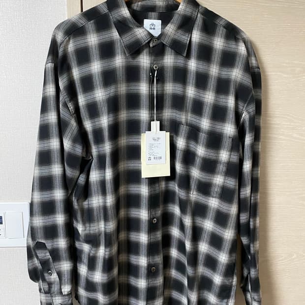 [3] 폴리테루 루즈드 체크 셔츠 블랙 화이트 재패니즈 패브릭
