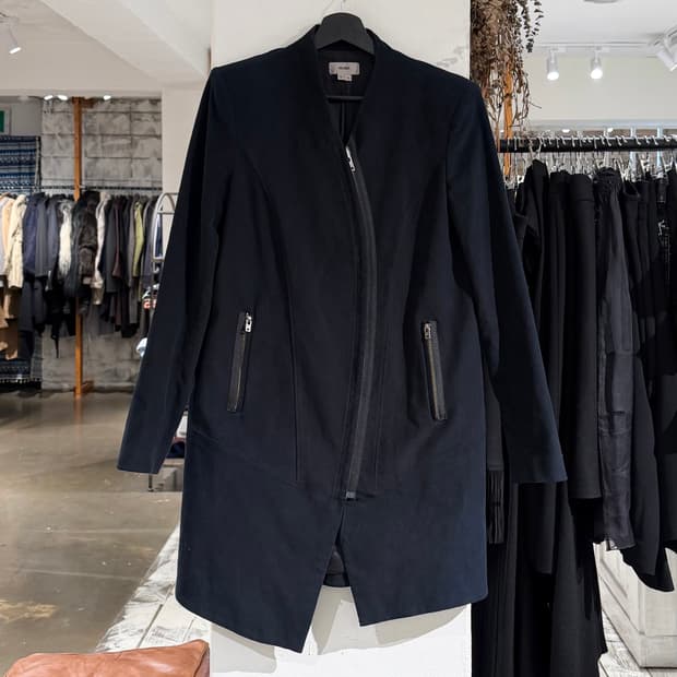 헬무트랭 네이비블랙 스웨이드 뒷트임 자켓