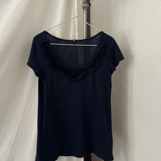 Ruffle Navy Tee