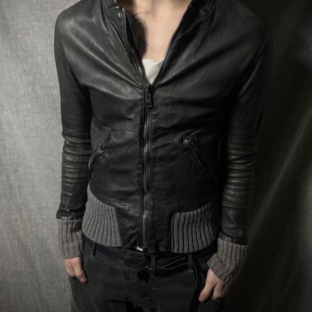 Giorgio Brato Leather Bomber Jacket  