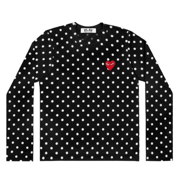 꼼데가르송 도트 티셔츠 블랙 M