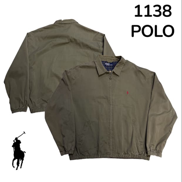 90s 폴로 랄프로렌 딥 브라운 레드포니 블루종 워크자켓 XL