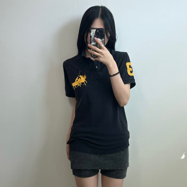 폴로 랄프로렌 빅포니 블랙 피케 반팔 카라 티셔츠