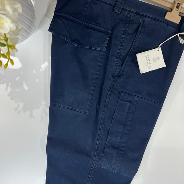 브루넬로 쿠치넬리 프런트 포켓 팬츠 네이비