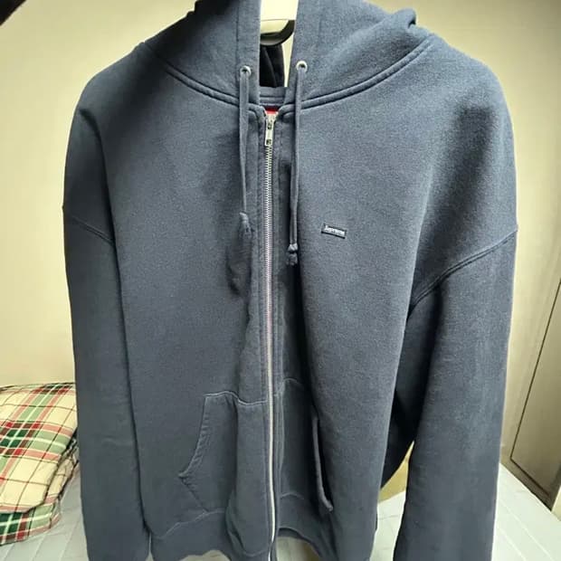 [XL] 슈프림 스몰 박스 로고 후드집업 네이비