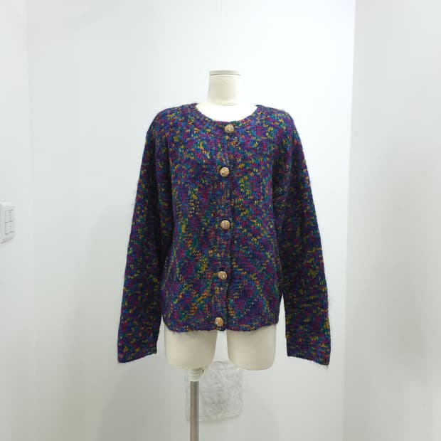 DASGENIE 모헤어 멀티컬러 빈티지 니트 가디건